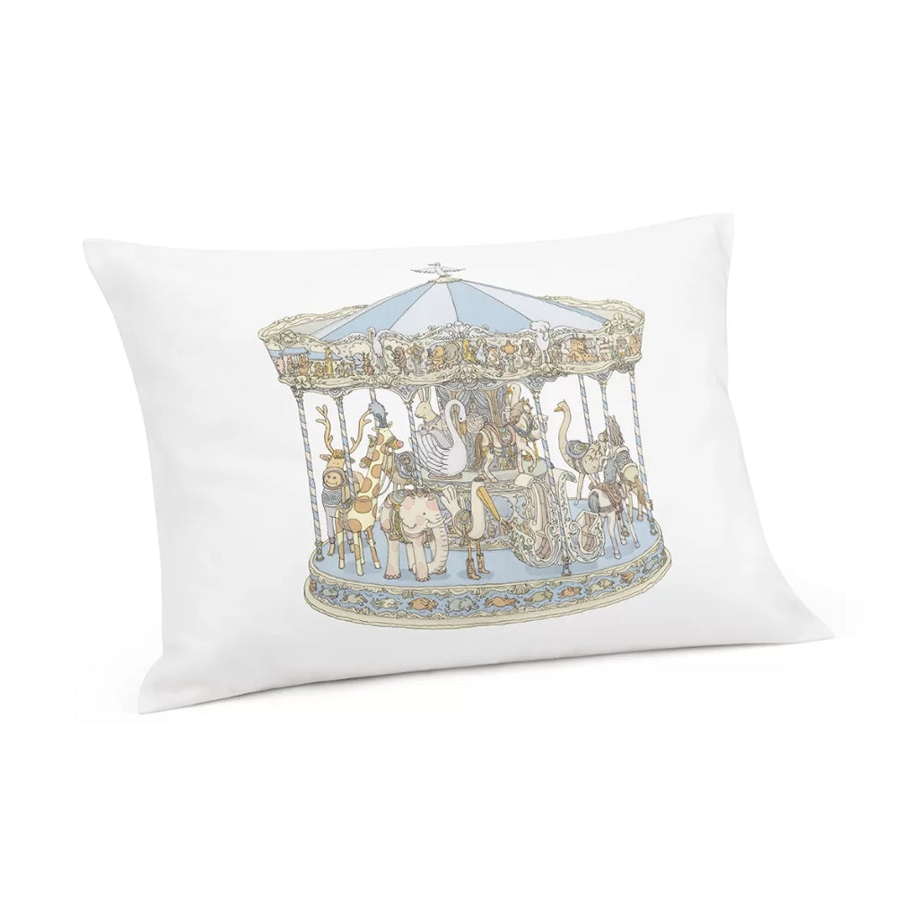 Atelier Choux Satin Cushion – Carousel Blue