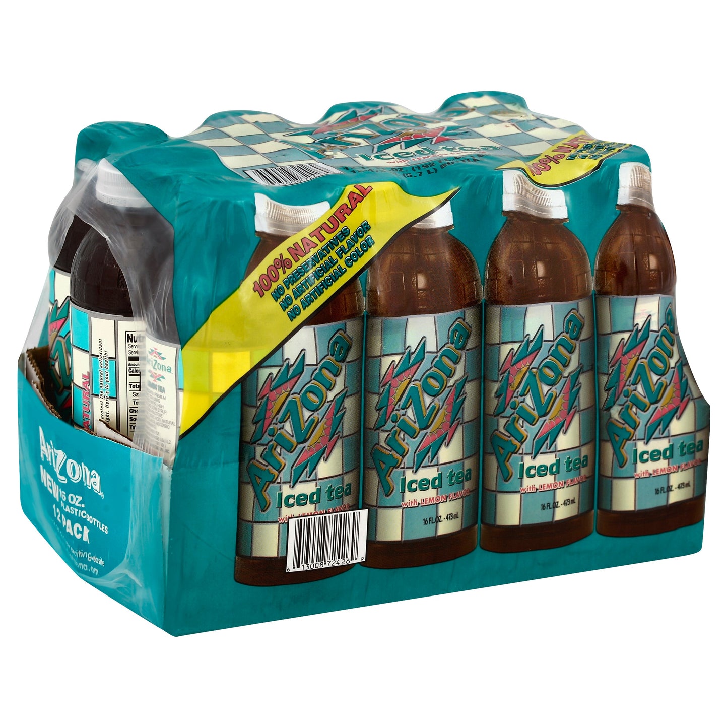 AriZona Lemon Bottle Iced Tea - 16 oz Bottles 12 Pack