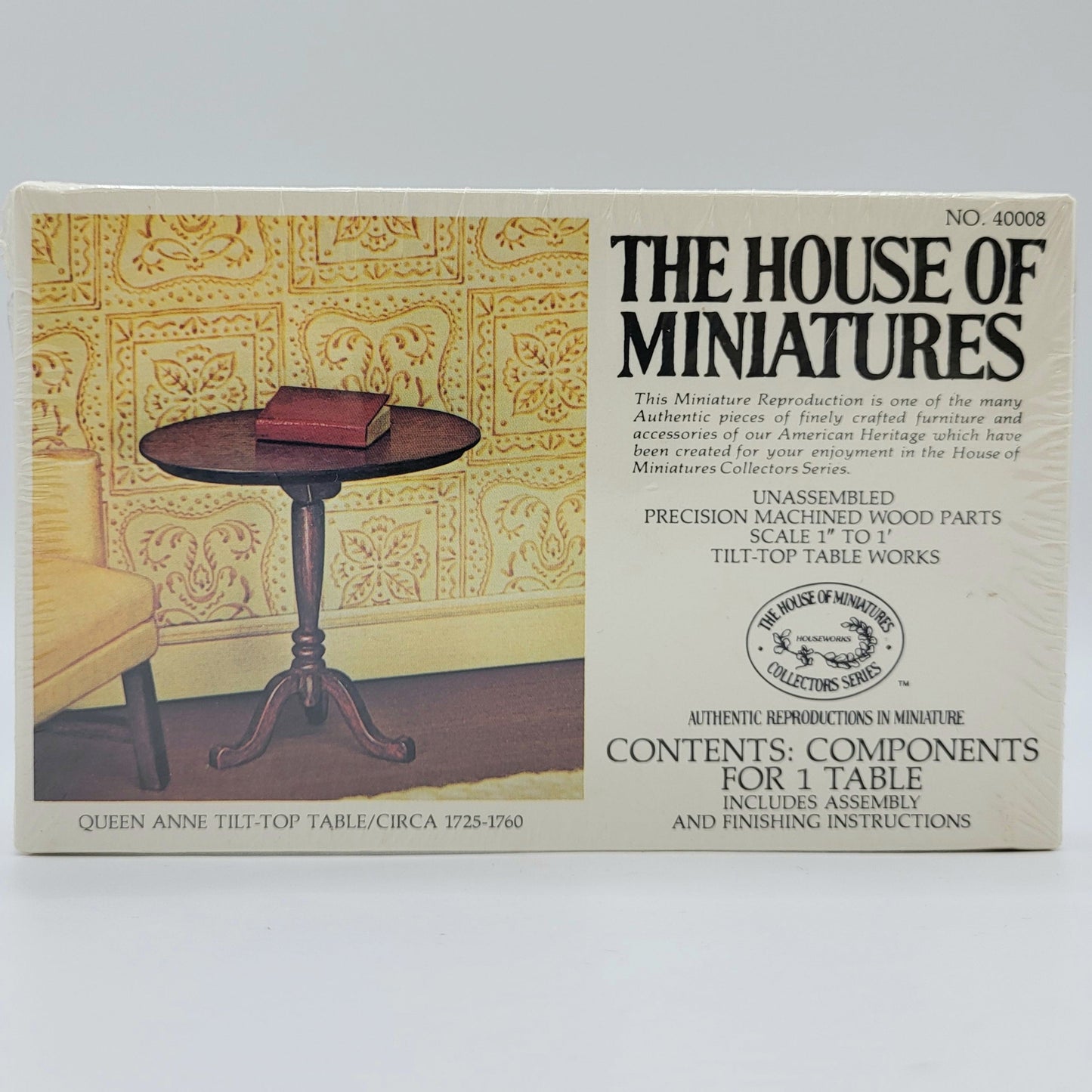 House of Miniatures Kit #40008 - Queen Anne Tilt-Top Table - Circa 1725-1760