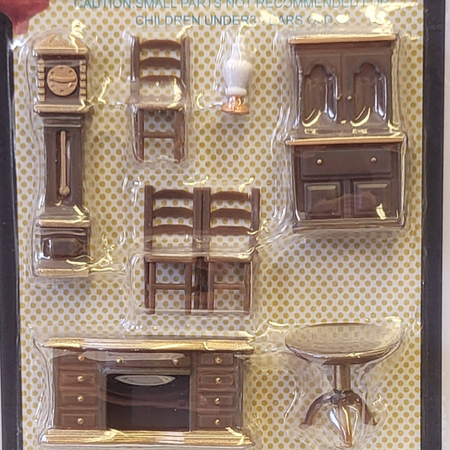 1/48 (Quarter) Scale Dollhouse Furniture and Accessories Set for Dining Room