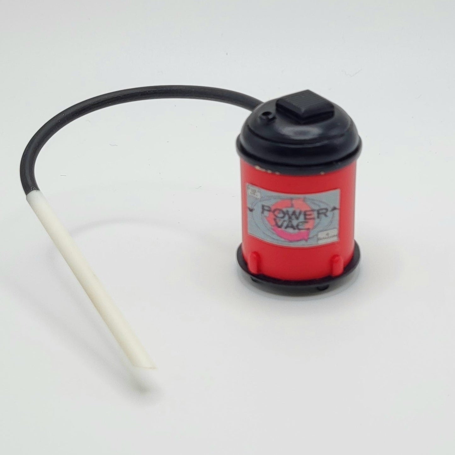 Red Canister Workshop Vacuum - Plastic with Flexible Hose - 1/12 Scale Miniature