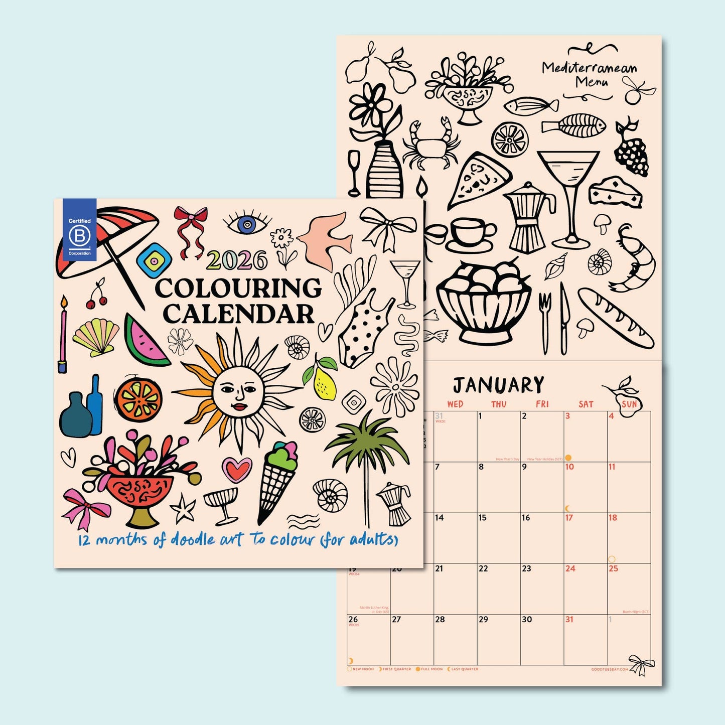 2026 Colouring In Calendar | Compact | Creative Arts