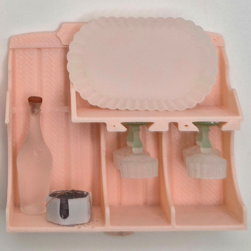 Beverage Serving Tray (G) - 3D Printed Kit - Ivette Orellana - 1/12 Scale Dollhouse Miniature