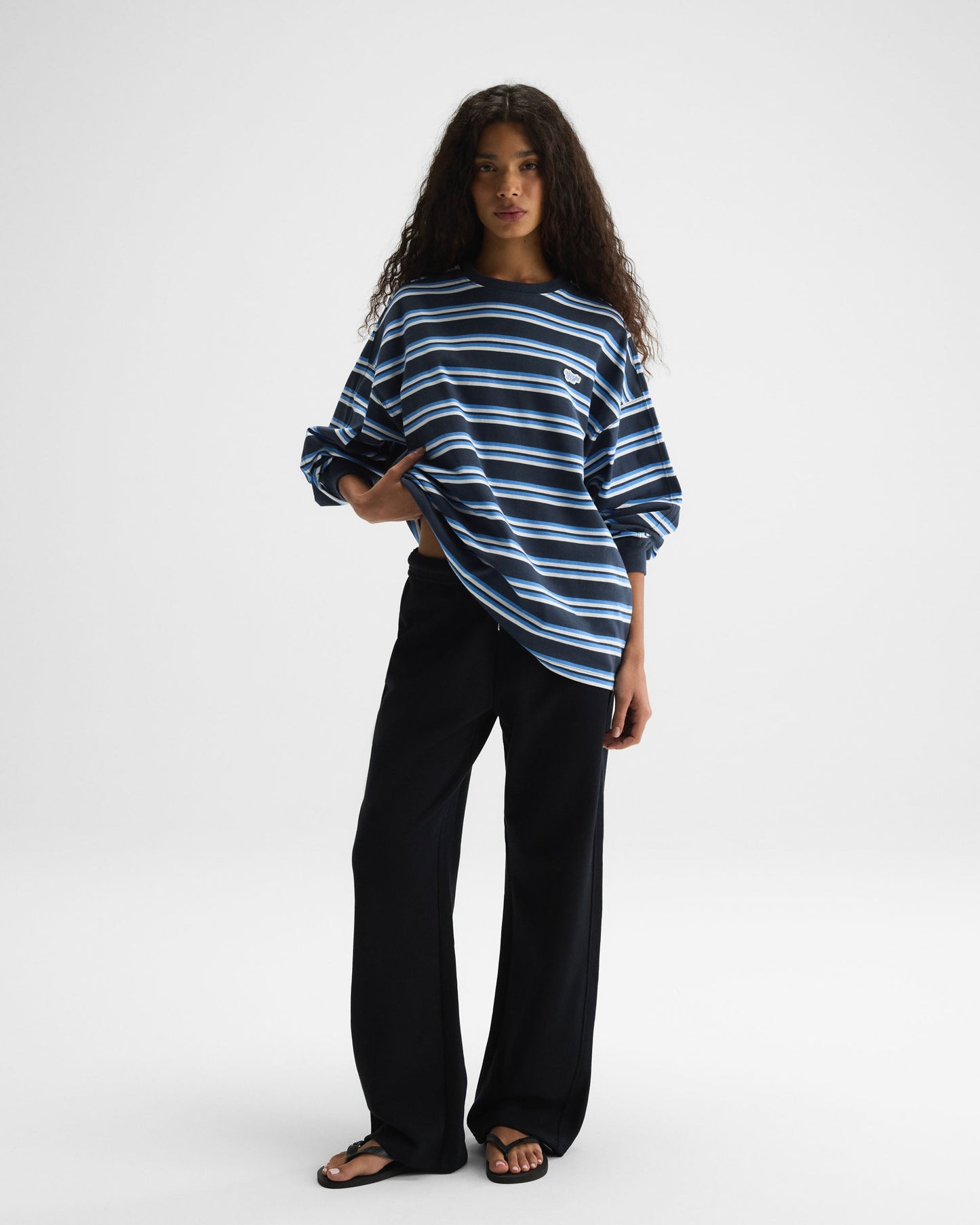 Stripe Long Sleeve T-shirt - Midnight Blue