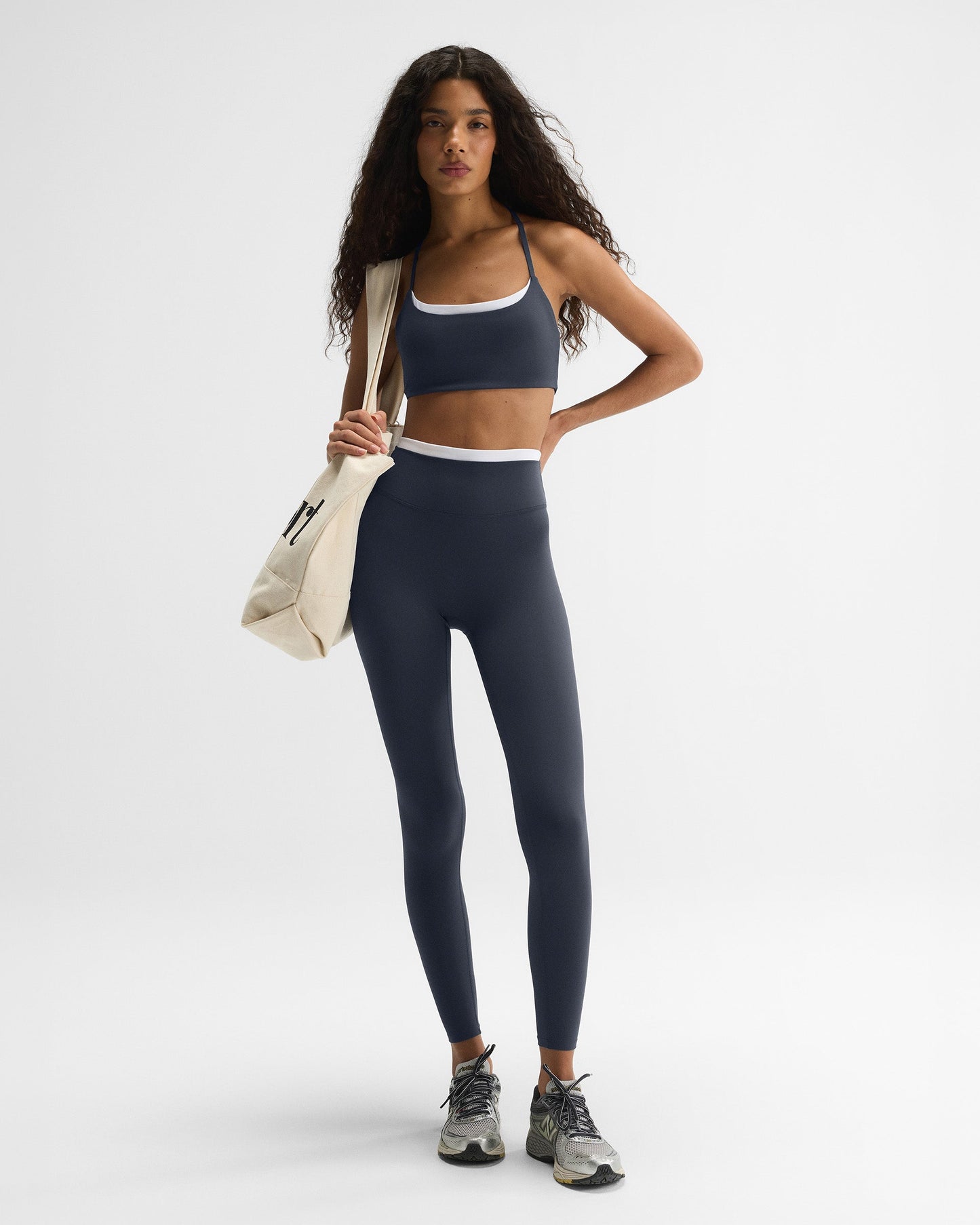 Ultimate Double Layer Leggings - Midnight Blue/White