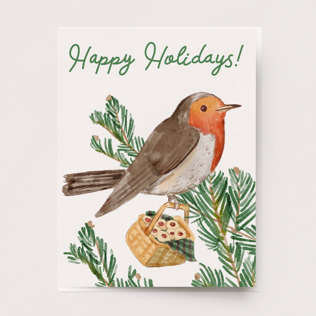 Holiday Basket Robin Card