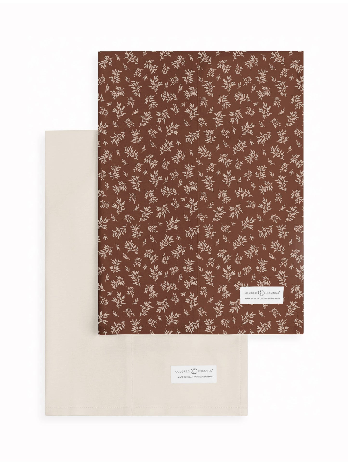 Burp Cloth (2-pack) - Ali Leaf / Pecan and Natural - Colored Organics