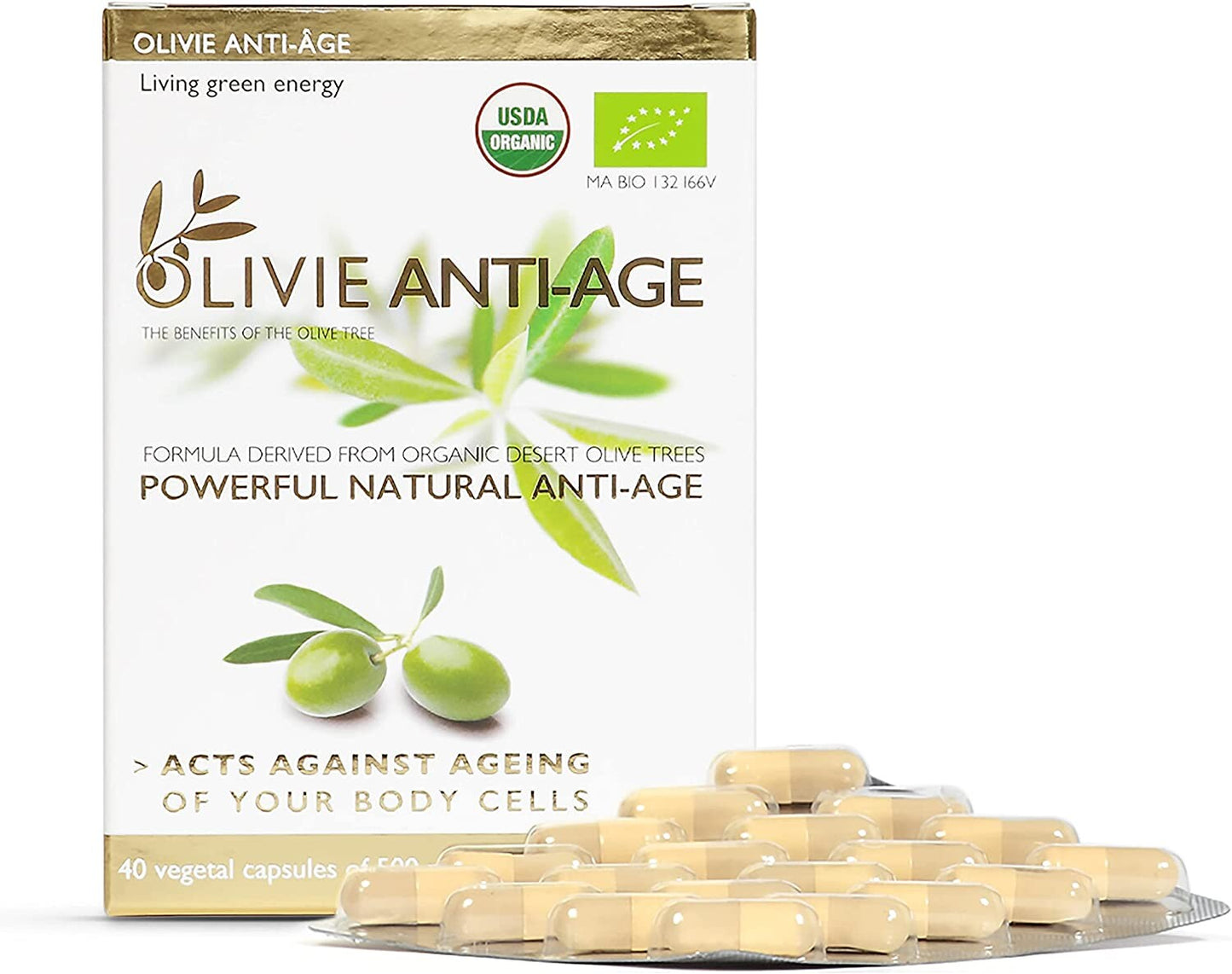 ATLAS OLIVE OILS USA OLIVIE ANTI-AGE Organic Olive leaf extract -Food Supplement - 40 CT 24 Pack