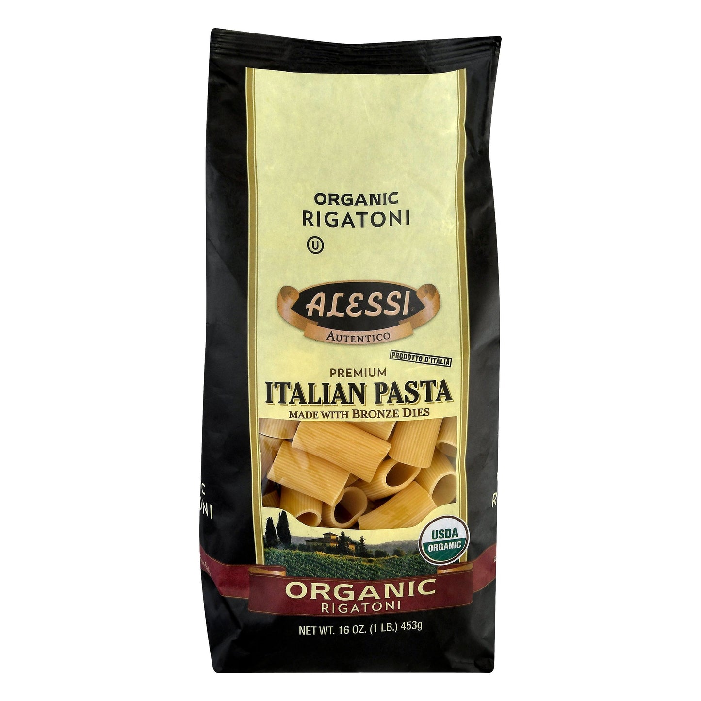 Alessi Organic Rigatoni Italian Pasta - 16 OZ 6 Pack