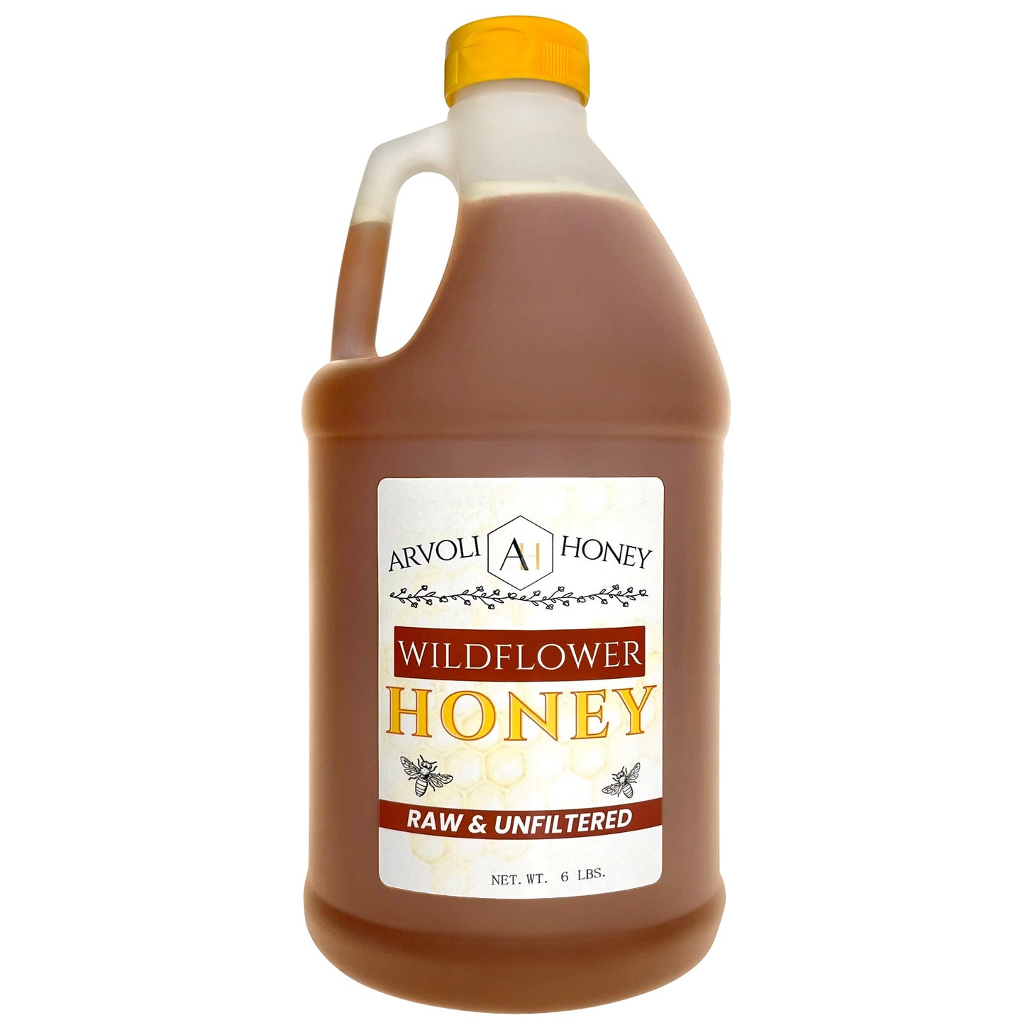 Arvoli Honey Raw Honey Half Gallon Jug ( 6 LBS ) - 6 LB 4 Pack