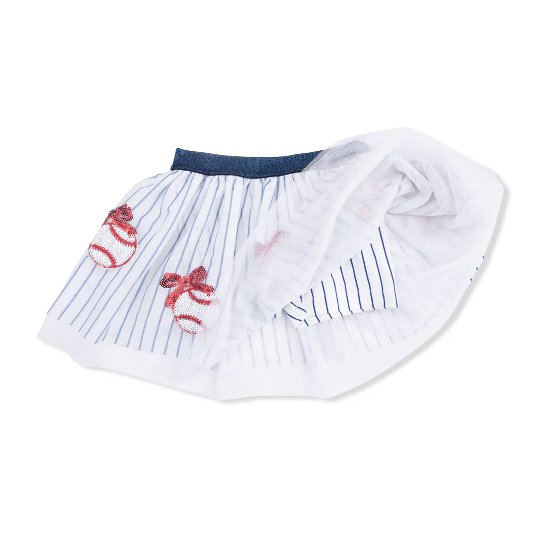 Baseball Stripe Tutu Skirt w/Bike Shorts