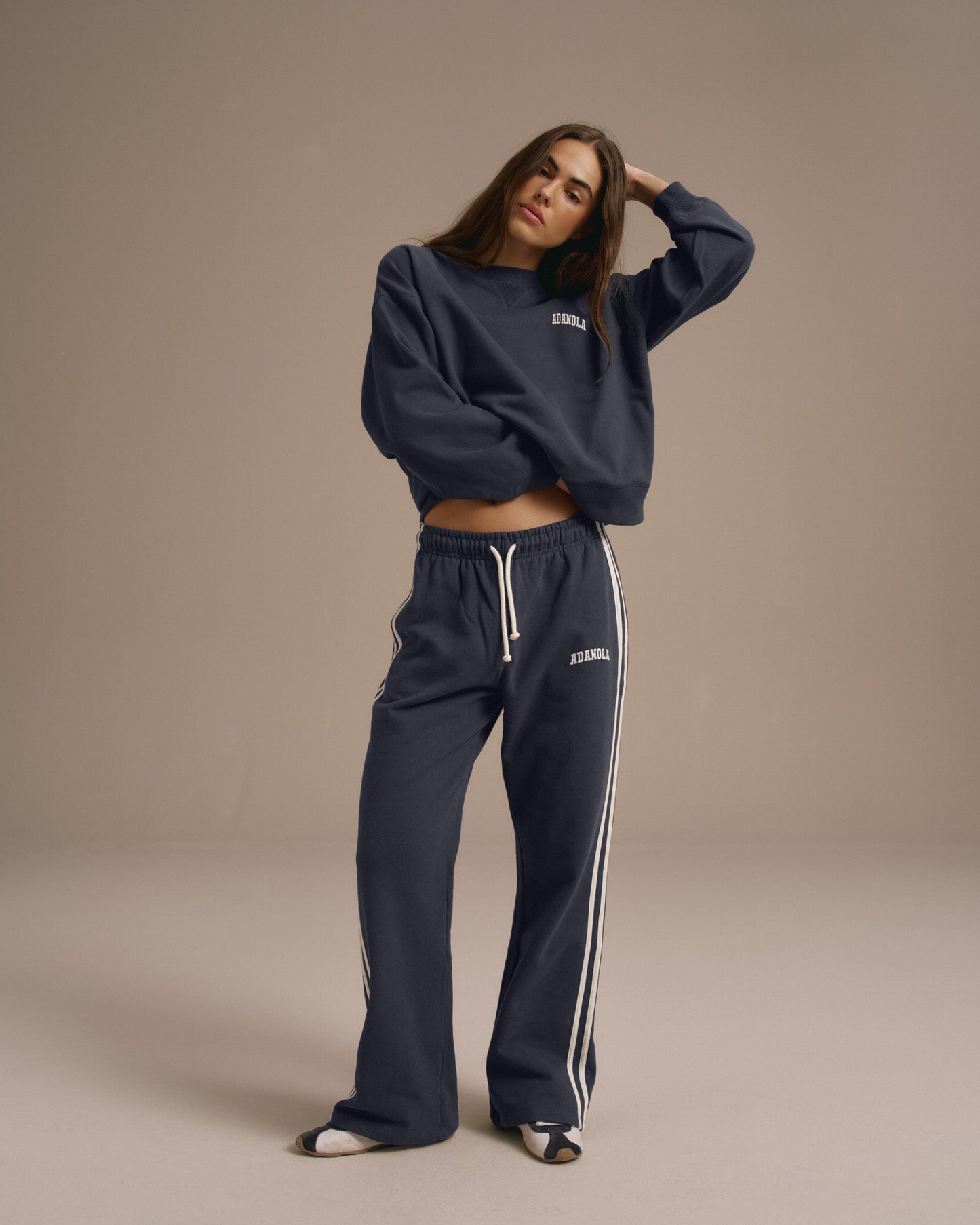 Varsity Loose Fit Sweatshirt - Midnight Blue/Marshmallow White