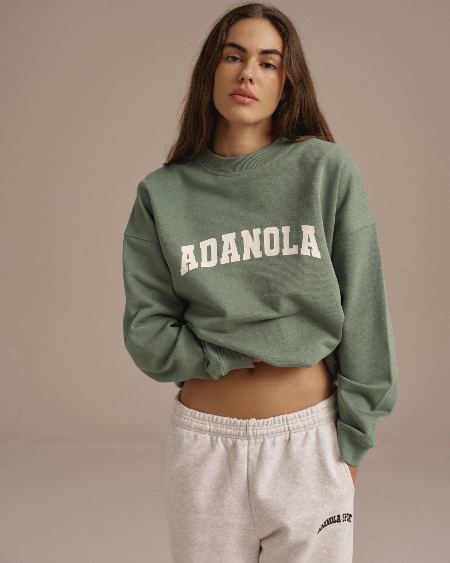 Varsity Oversized Sweatshirt - Eden Green/Marshmallow White