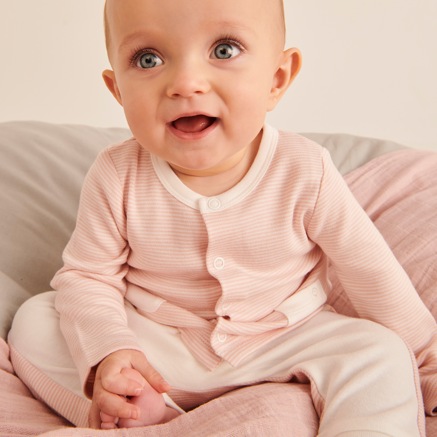 Cardigan - Blush Stripe