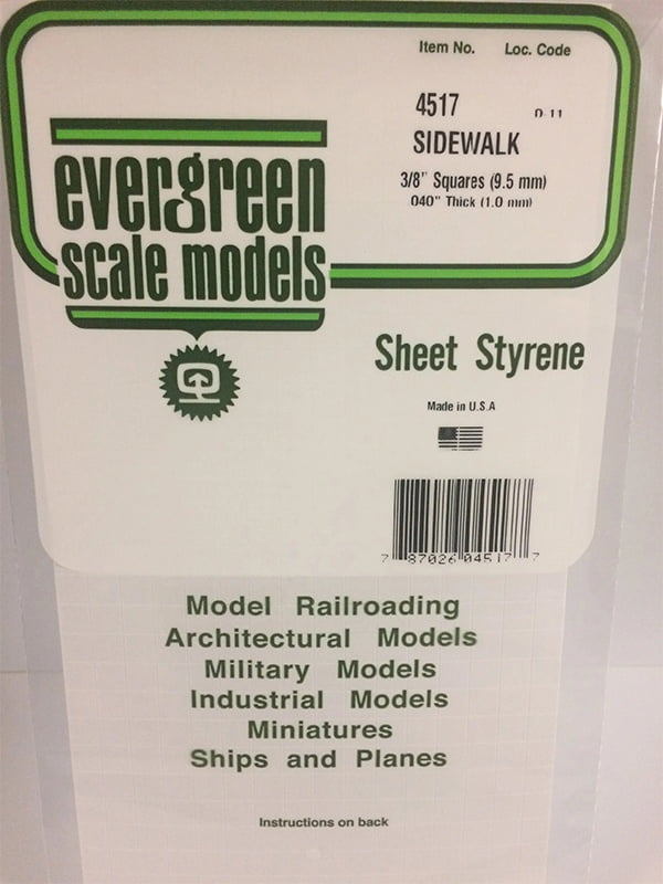 Evergreen Sidewalk - 3/8" - Opaque White Polystyrene - #4517