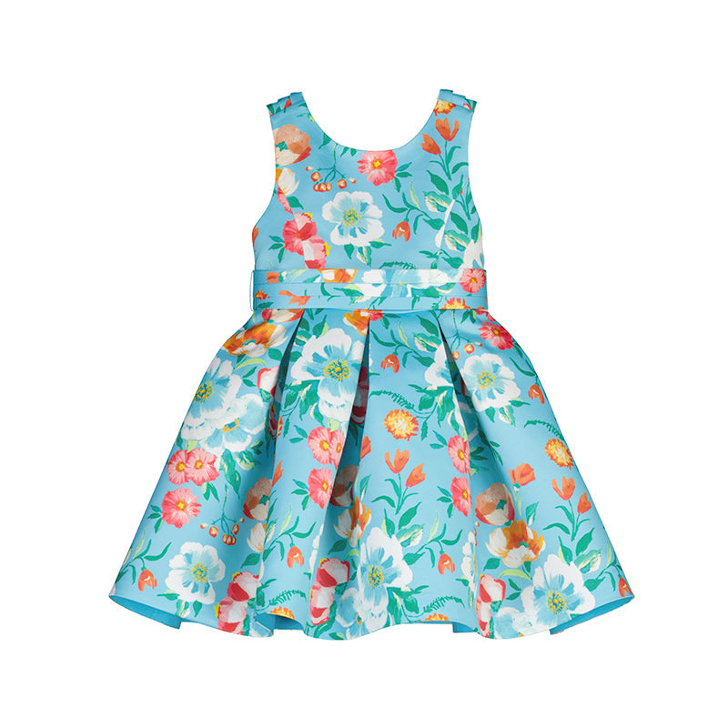 Girl's Turquoise Satin Dress - Select Size
