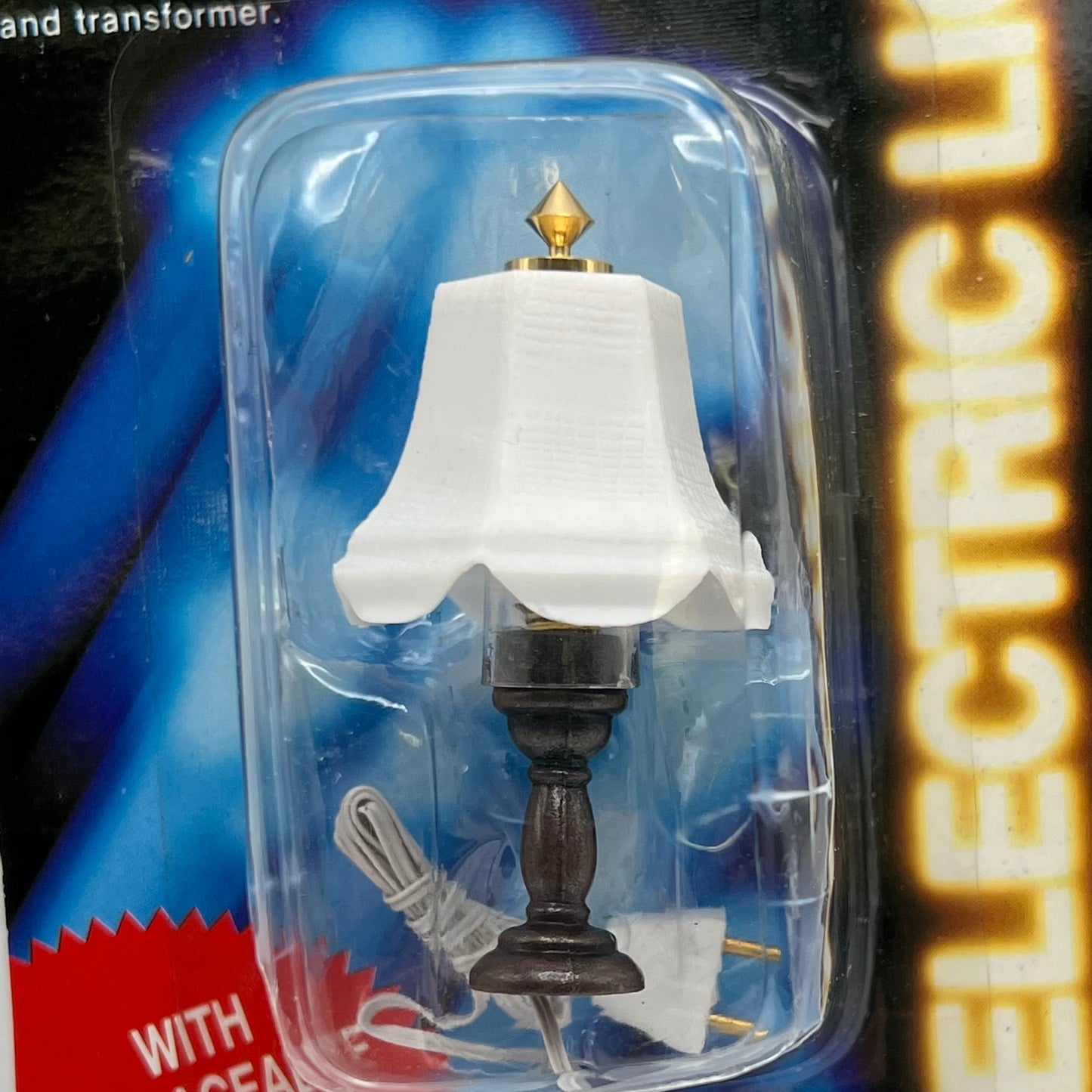 Table Lamp with Fluted Opaque Shade - 12 Volt - 1/12 Scale Miniature