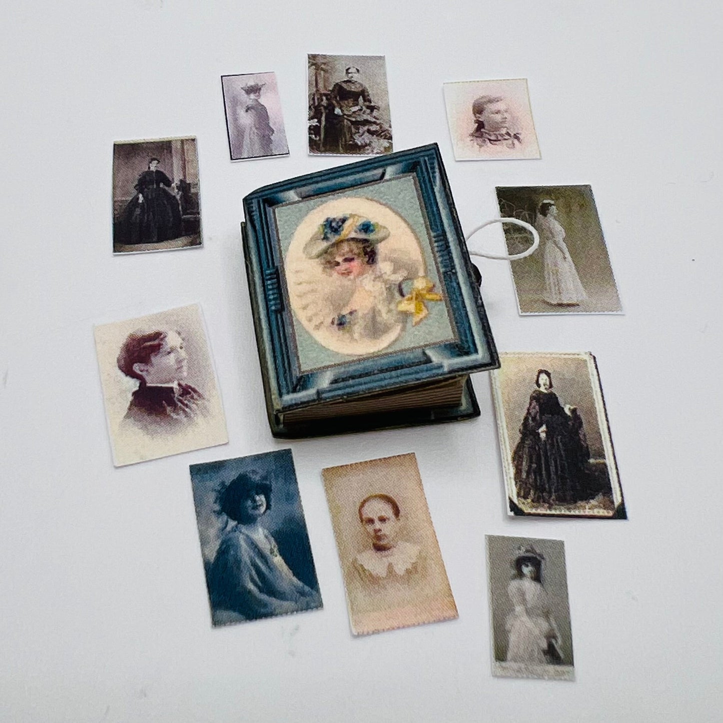 Memory Box with Old Pictures - 1/12 Scale Dollhouse Miniature