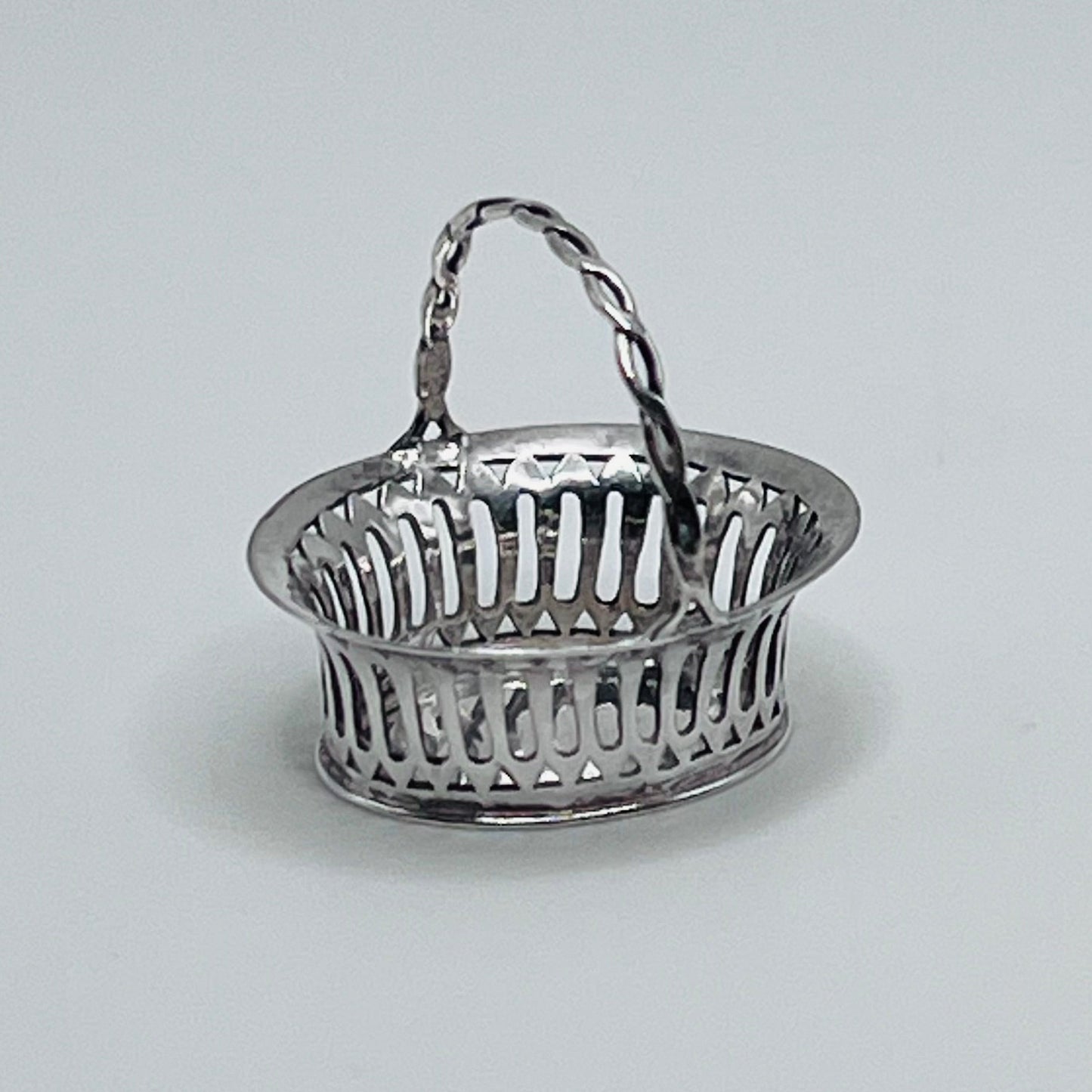 Sterling Silver Basket - William Gordon Blacklock - 1/12 Scale Dollhouse Miniature