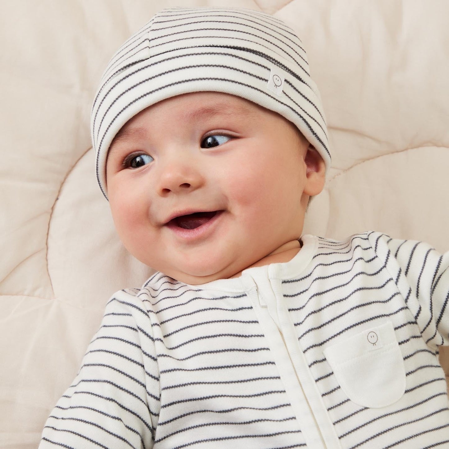Baby Hat - Grey Stripe