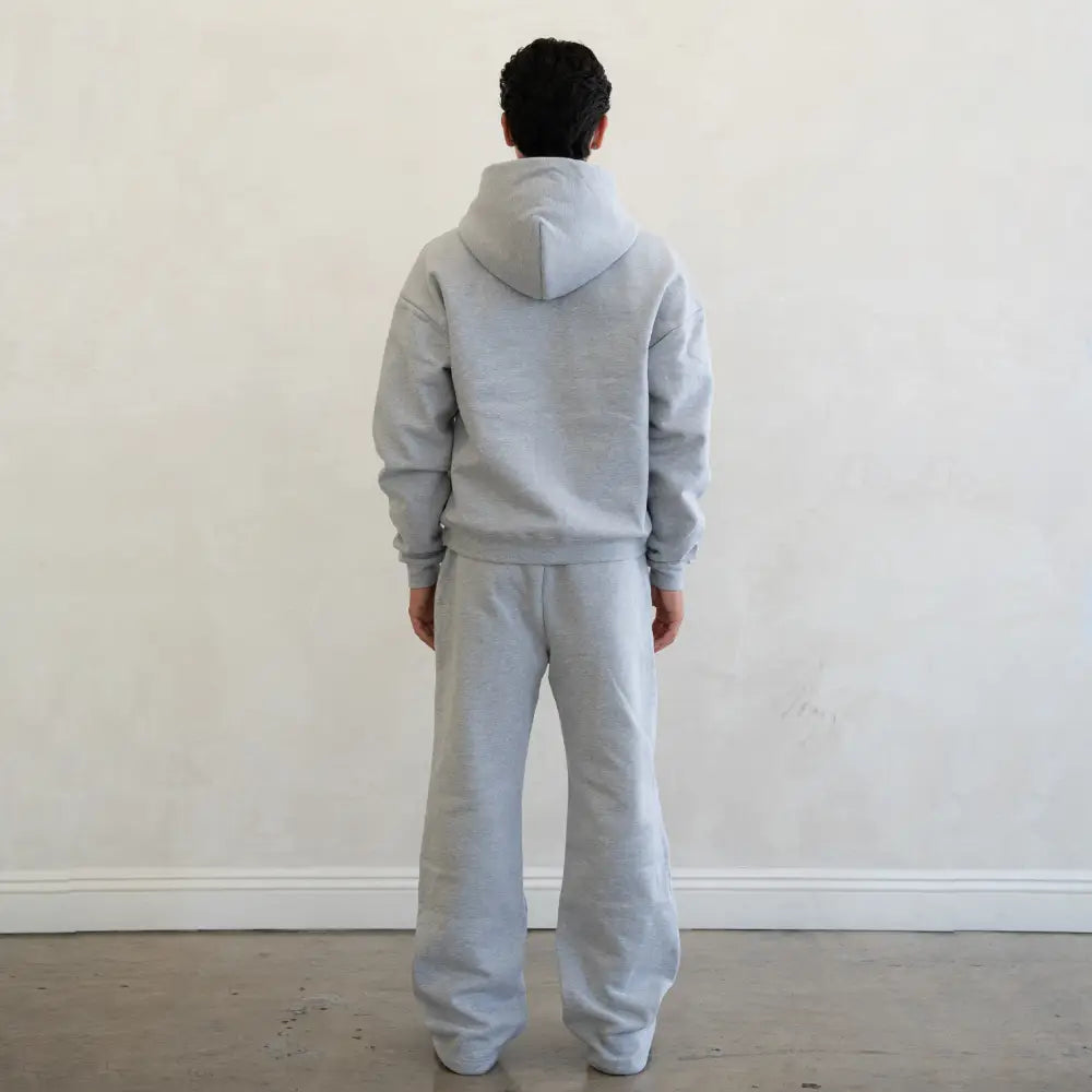 600 GSM 'Heather Grey' Zip-Up Hoodie