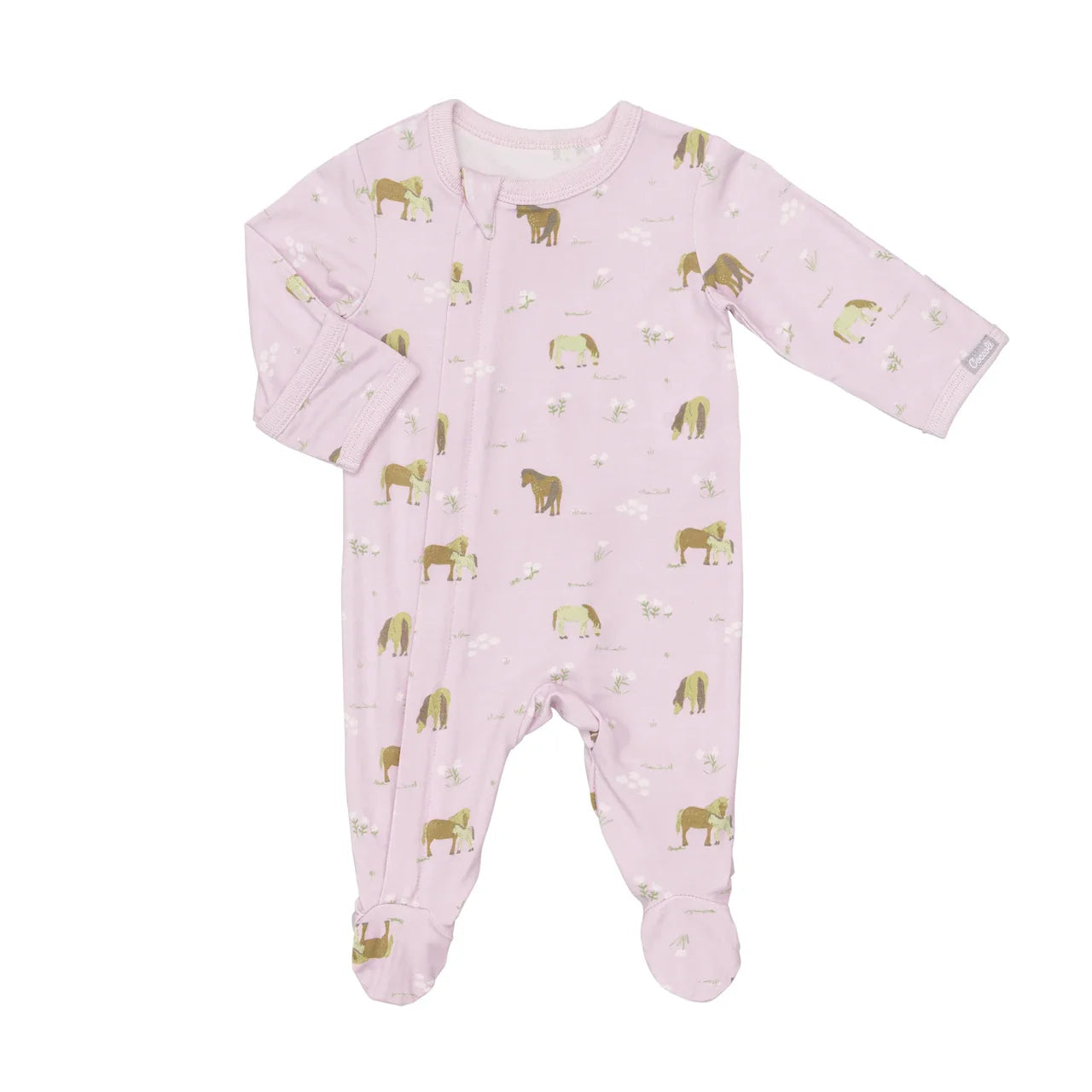 Horses Modal Girl Zipper Footie