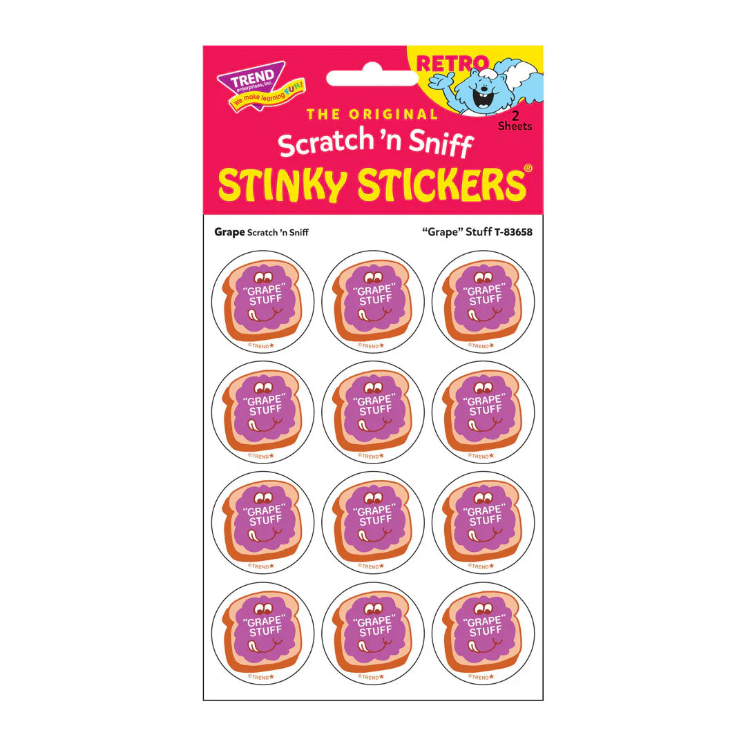 "Grape" Stuff, Grape scent Retro Scratch 'n Sniff Stinky Stickers