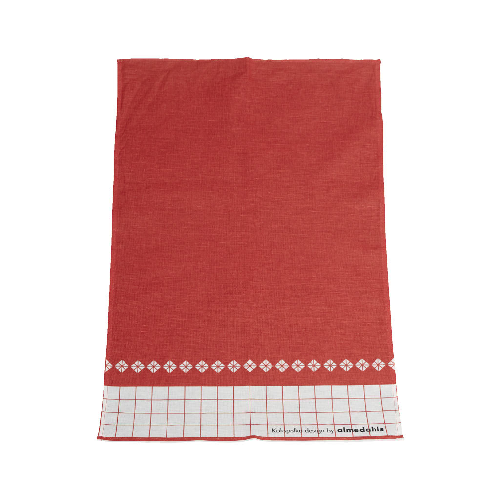 Almedahls Kökspolka Red/White Tea Towel