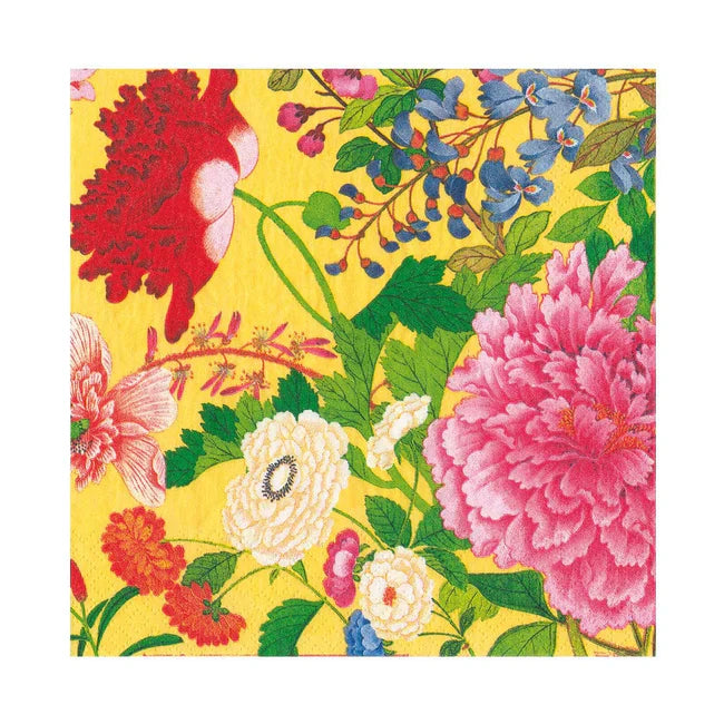 A Profusion of Flowers, Yellow - Caspari Luncheon Napkin