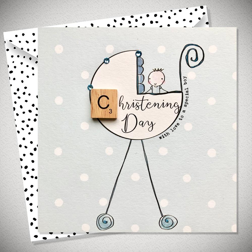 Christening Day Baby Boy Card - With Love to a Special Boy