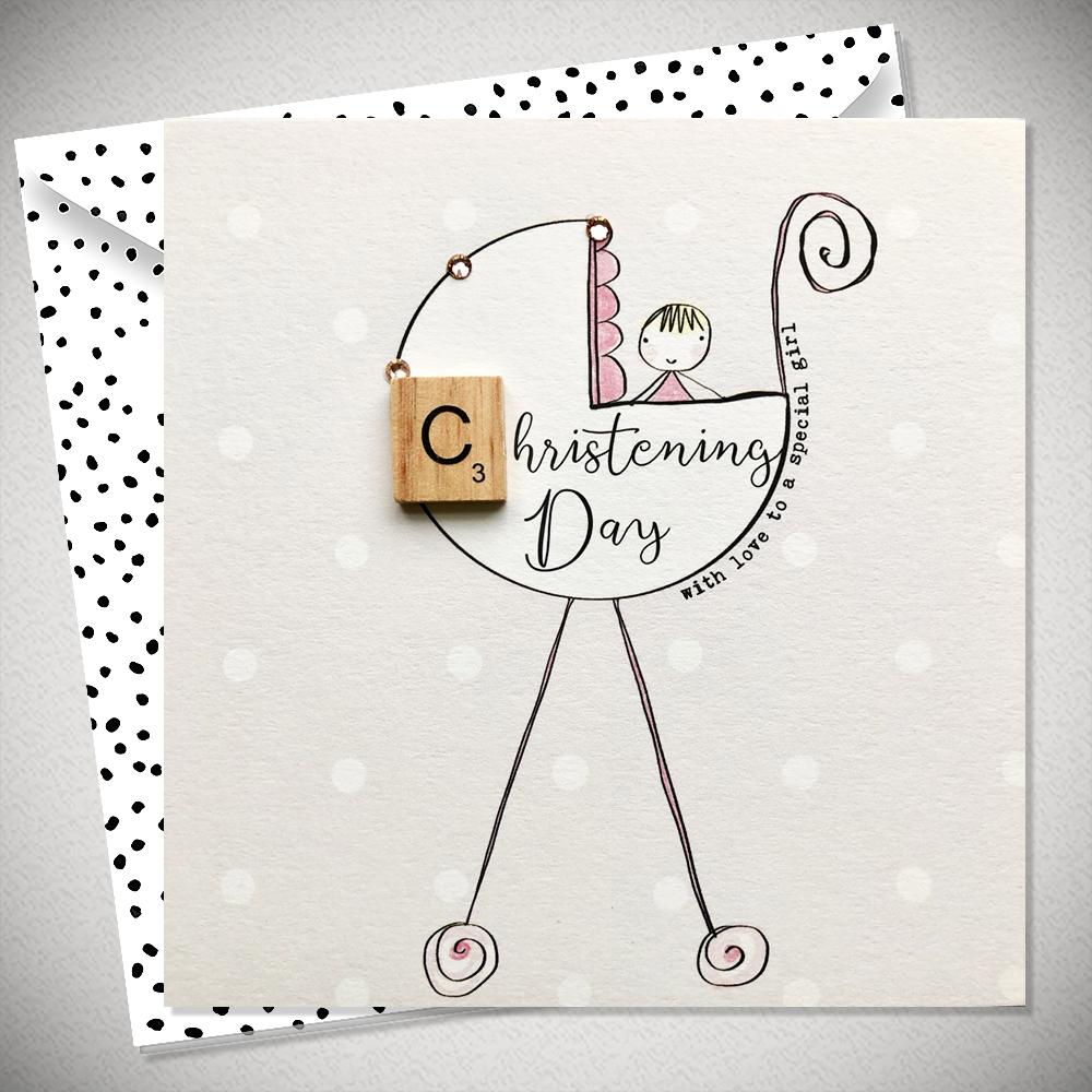 Christening Day Baby Girl Card - With Love to a Special Girl