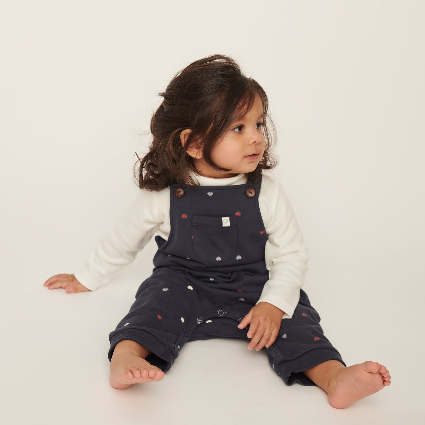 Hearts Dungaree & Bodysuit