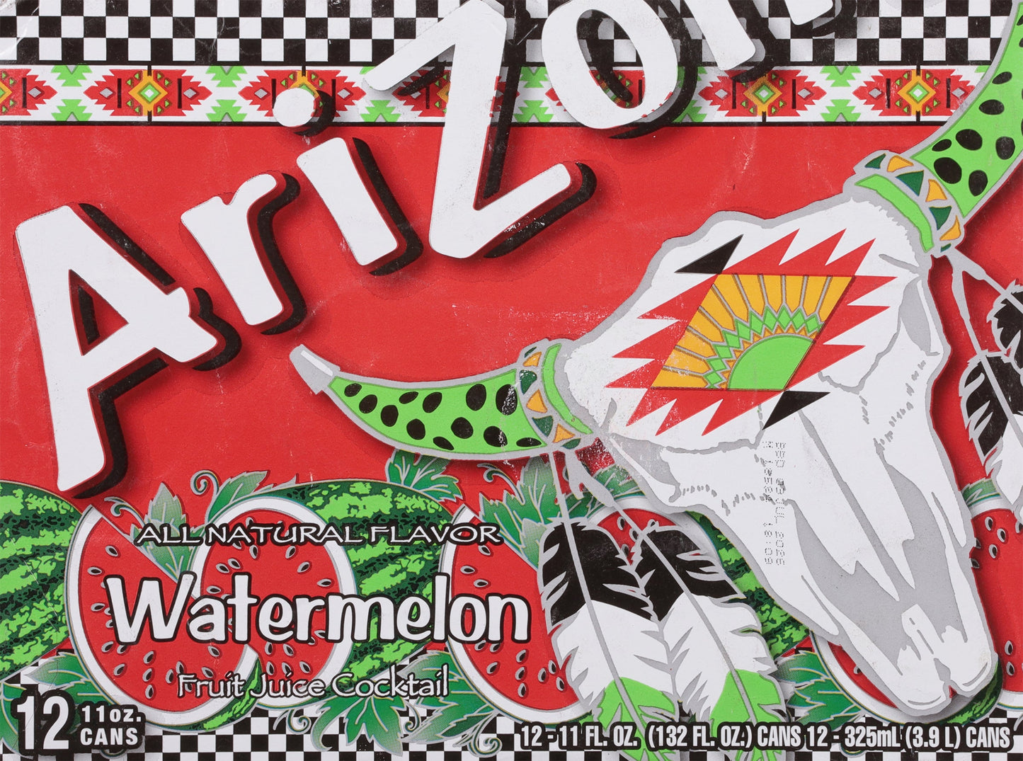 AriZona All Natural Watermelon Fruit Juice Cocktail 12 - 11 fl oz Cans - 1 Pack