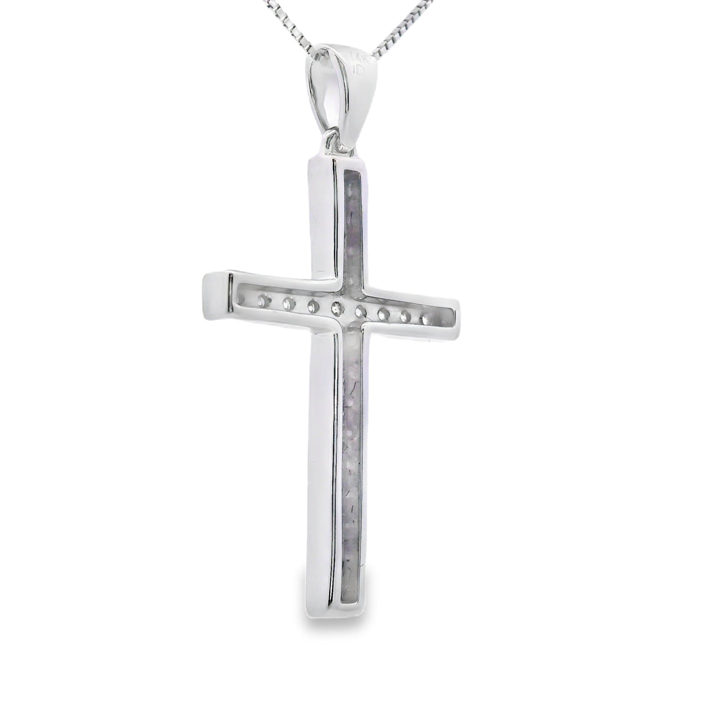 .22ct Diamond Cross Religious Pendant 14KT White Gold