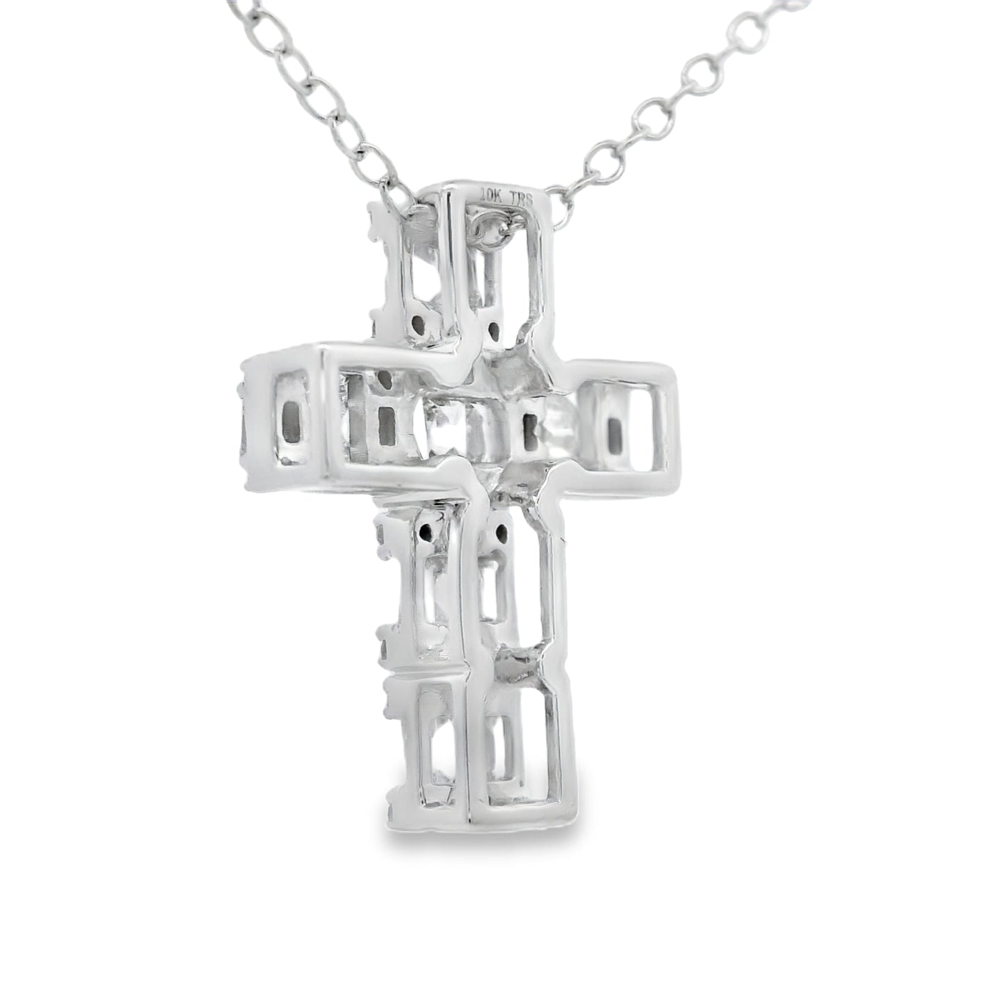 .50ct Diamond Cross Religious Pendant 10KT White Gold