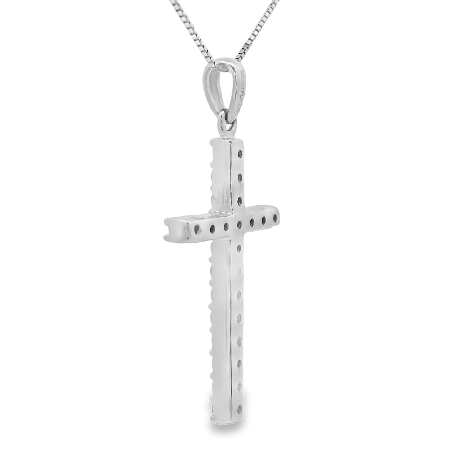 .25ct Diamond Cross Religious Pendant 14KT White Gold