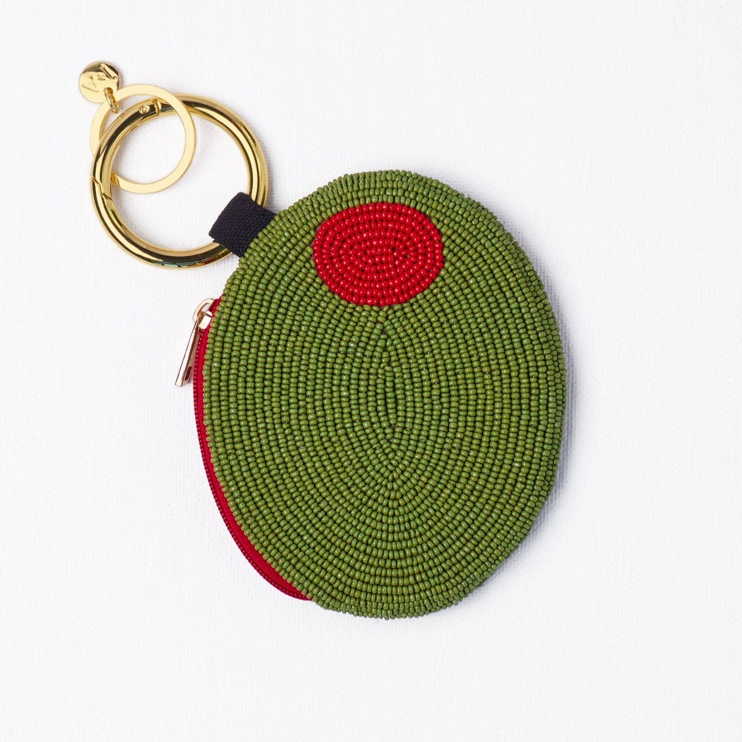 INK + ALLOY - Mary Olive Beaded Coin Purse Green + Red Wholesale