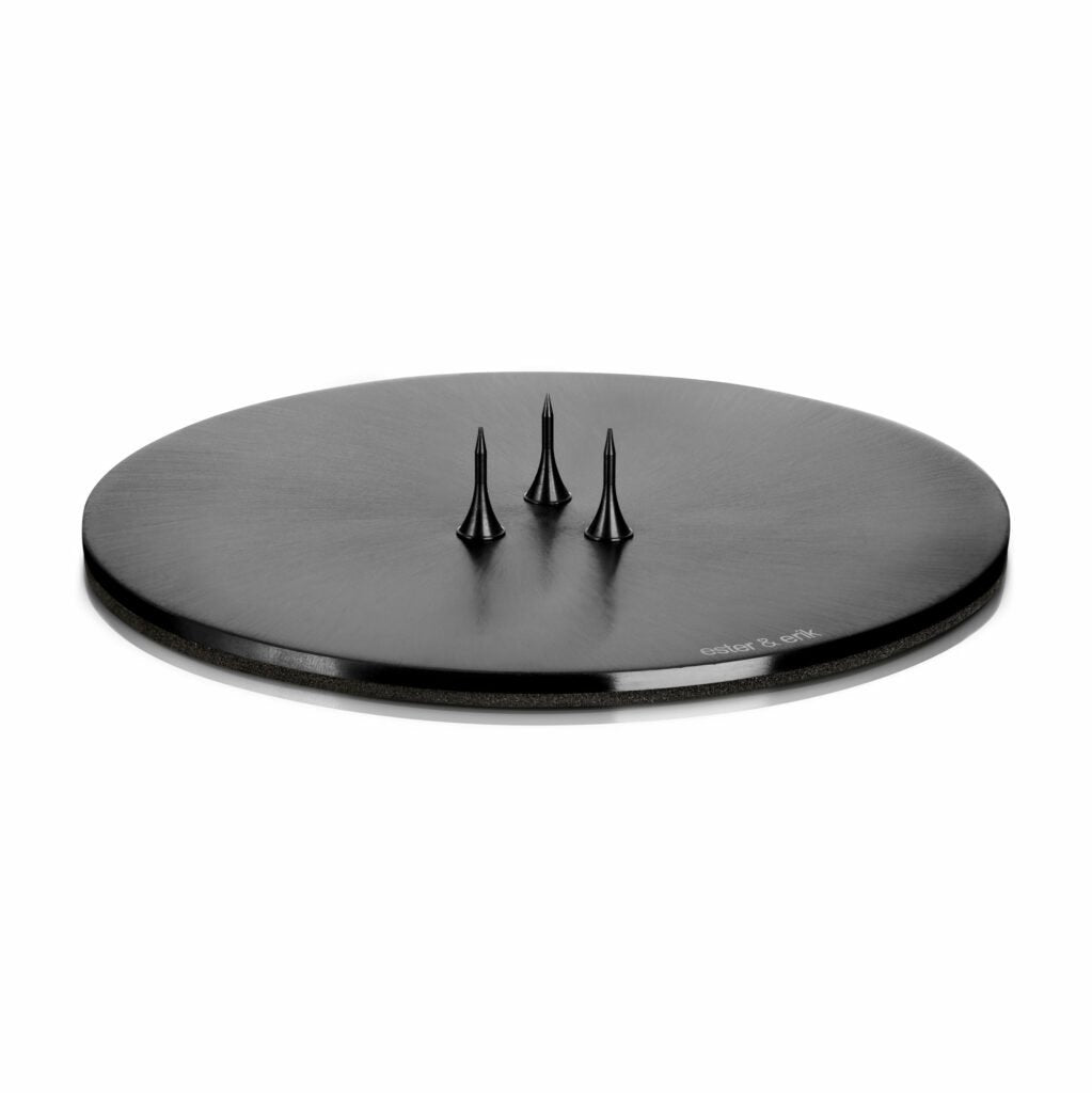 Ester & Erik Matt Black Candle Plate – 4.75"
