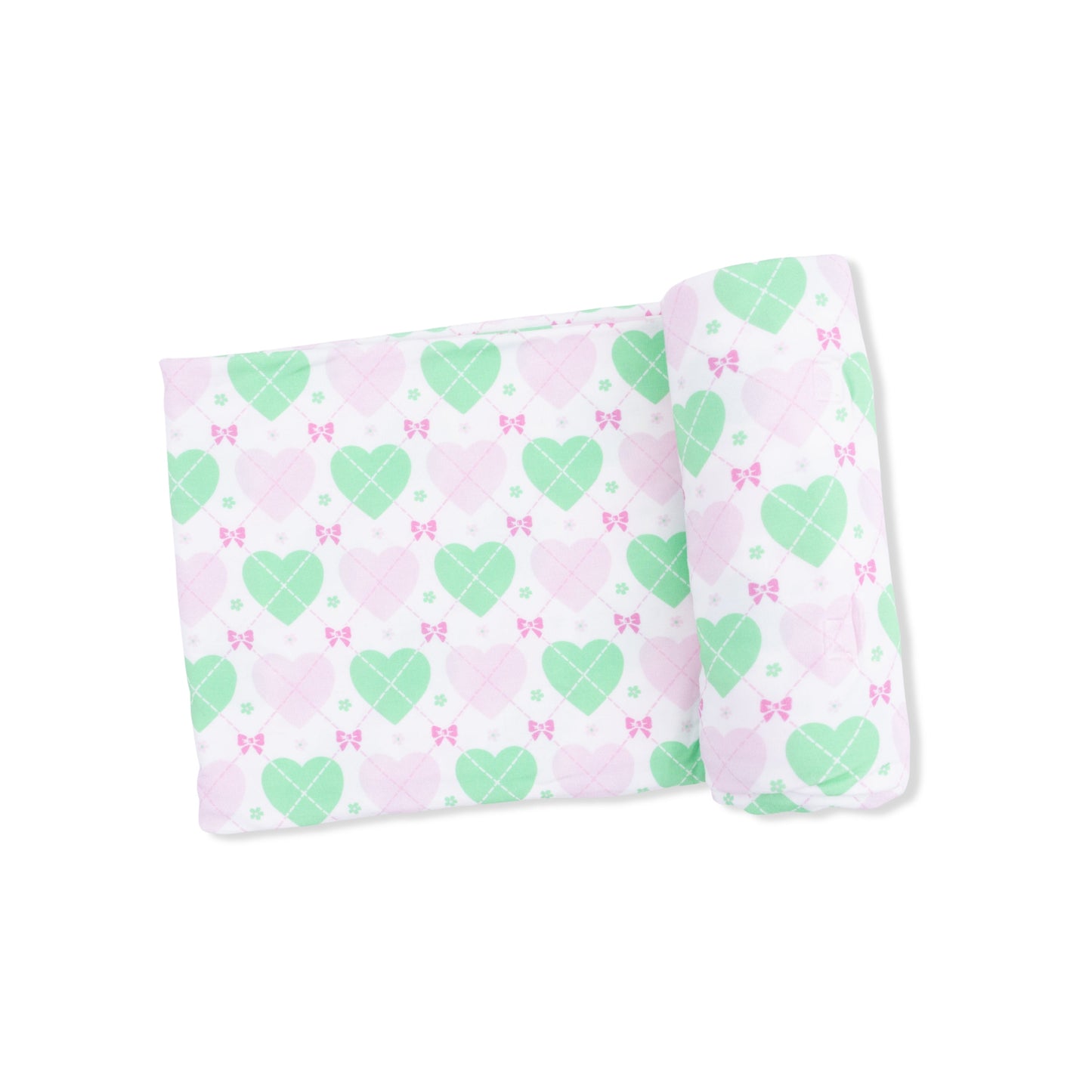 Heart Argyle Swaddle Blanket