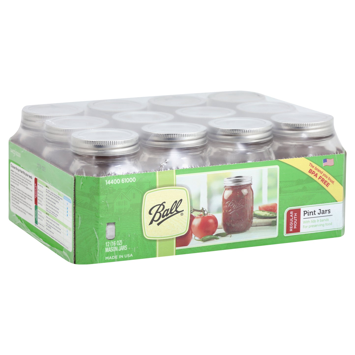 Ball Canning Mason Jars 16 oz - 12 Jars