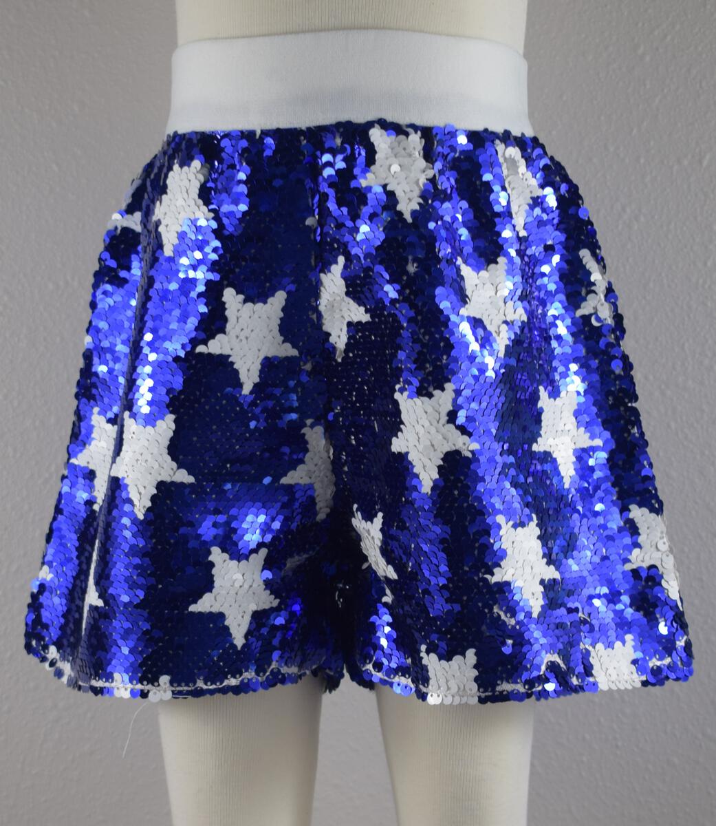 Blue Sequin Short