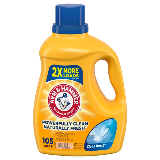 Arm & Hammer Clean Burst Liquid Detergent - 105 FZ 4 Pack