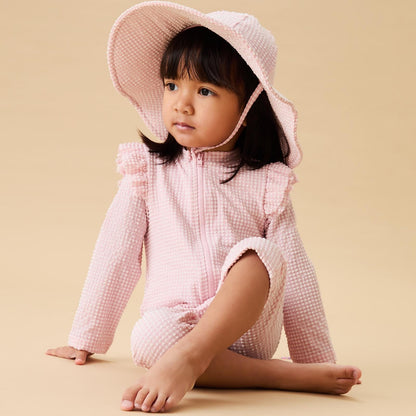 Gingham Seersucker Floppy Sunsafe Hat