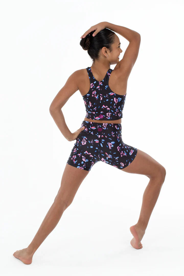 FM1210 - Girls BLOCH X Flo Active Nicole Bike Shorts (Falling Petal) - Select Size