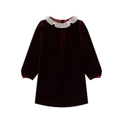 Bonpoint Bib Collar Velvet Dress