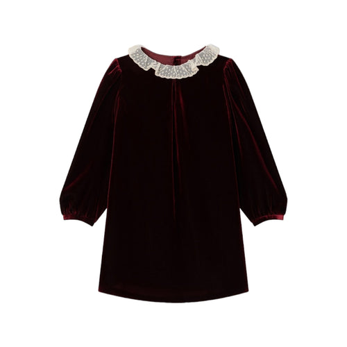 Bonpoint Bib Collar Velvet Dress