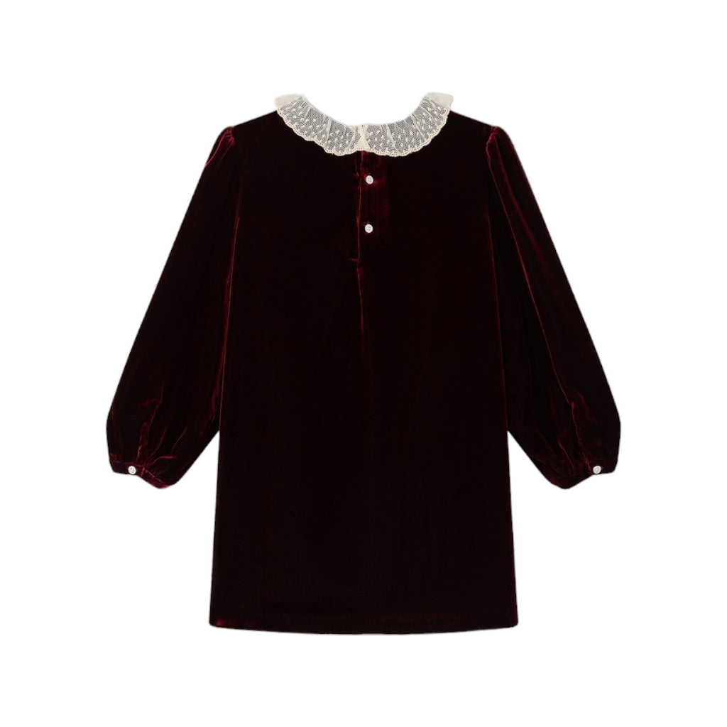 Bonpoint Bib Collar Velvet Dress