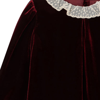 Bonpoint Bib Collar Velvet Dress