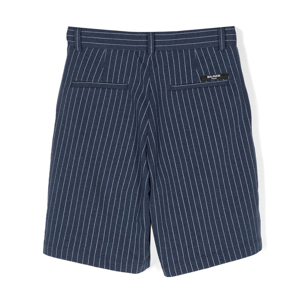 Balmain Kids Striped Pleated Tailored Shorts