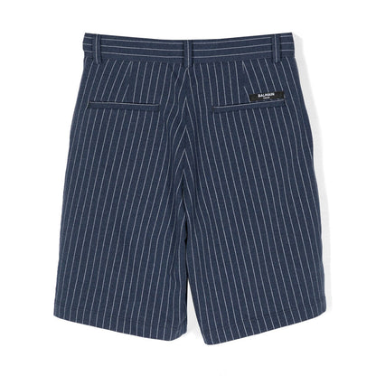 Balmain Kids Striped Pleated Tailored Shorts